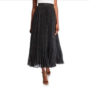 Jill Stuart Pleated Foil Print Chiffon Maxi Skirt